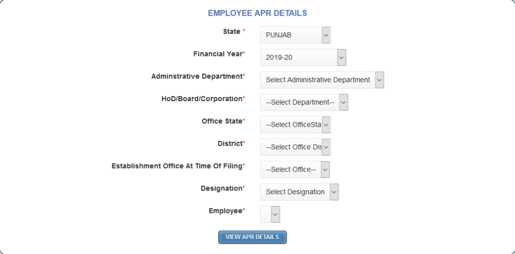 Ihrms punjab Employee Apr Details