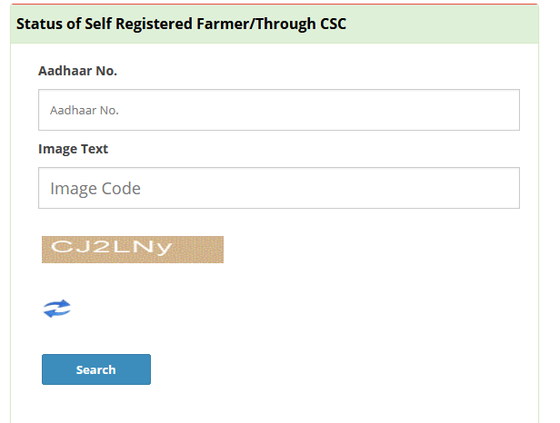Status of Self Registered Farmer/Through CSC 