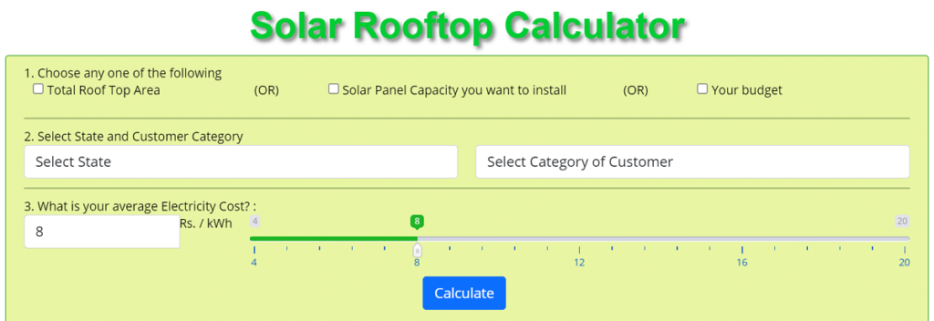 solar rooftop calculator